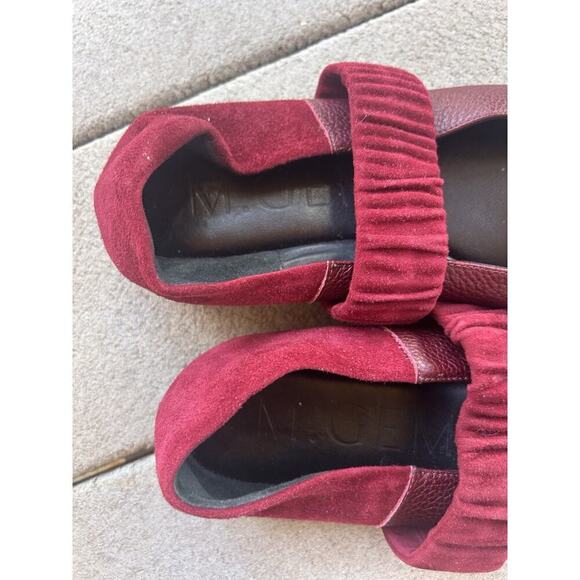 M. Gemi Italy BALLARE Burgundy Suede Leather Ballet Flats Sz 36 - Picture 2 of 5